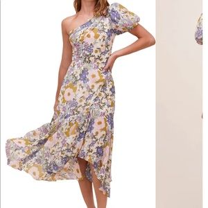 ASTR Santorini one shoulder midi dress